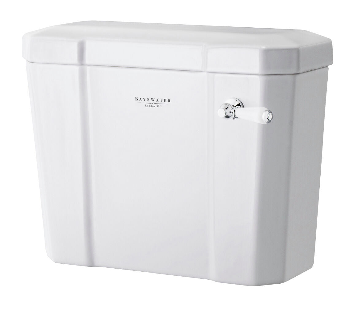 Fitzroy Low Level Cistern with White Ceramic Lever Including Fittings