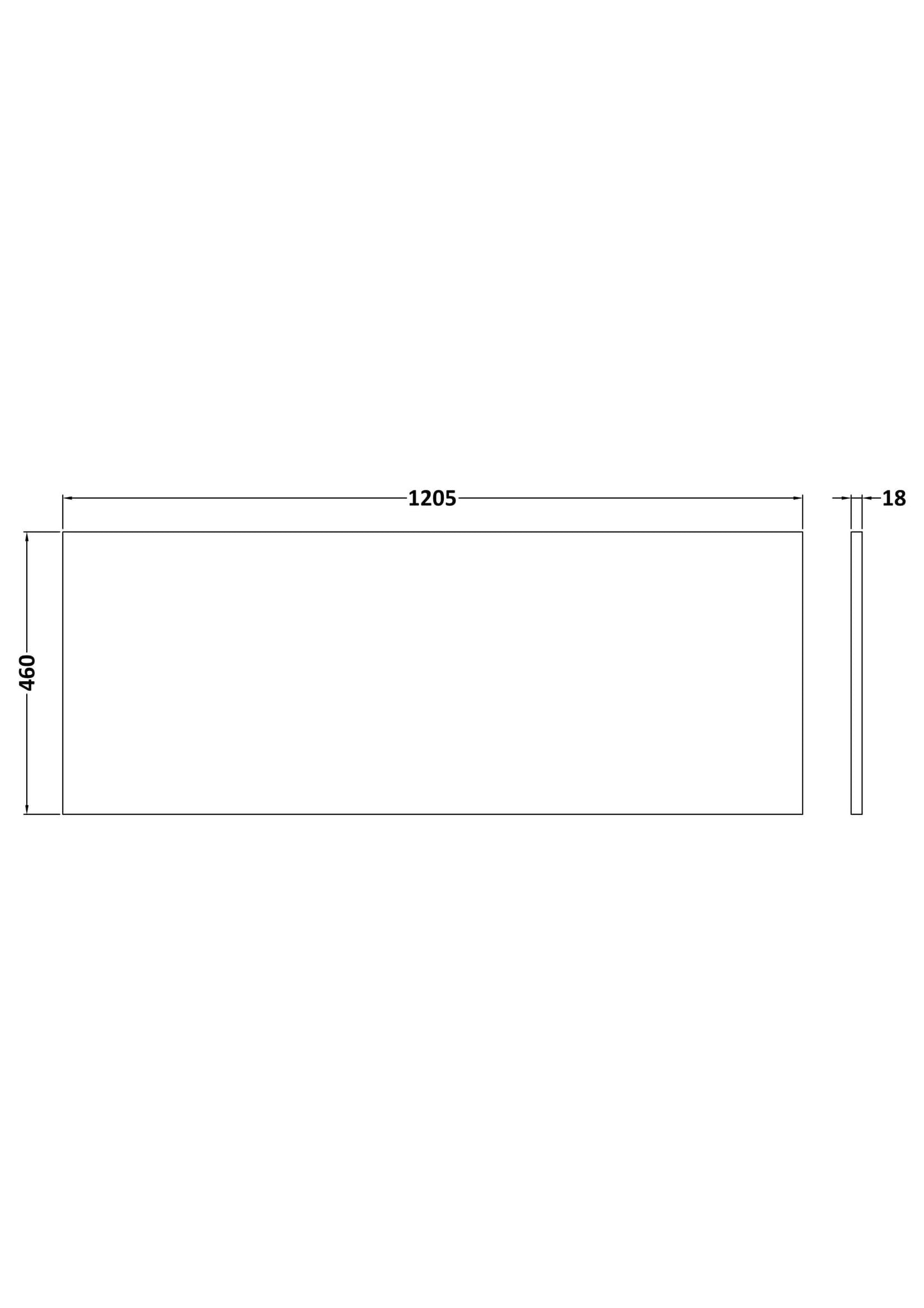BC Designs 1205x460mm Graphite Grey Woodgrain MFC Worktop