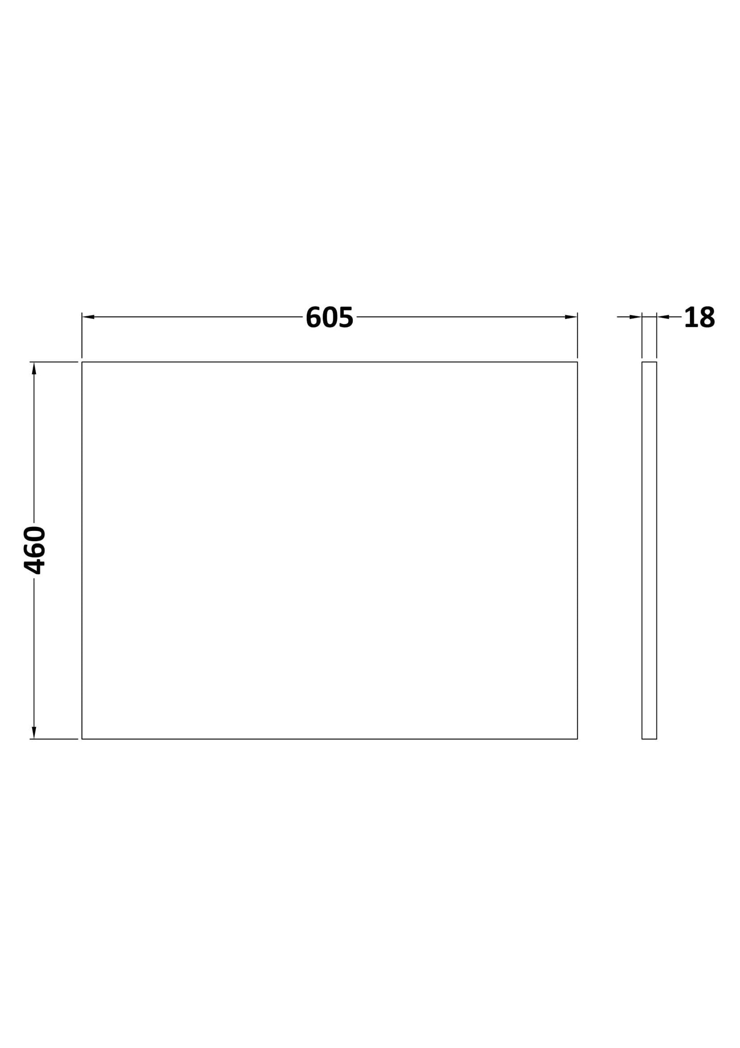 BC Designs 605x460mm Graphite Grey Woodgrain MFC Worktop