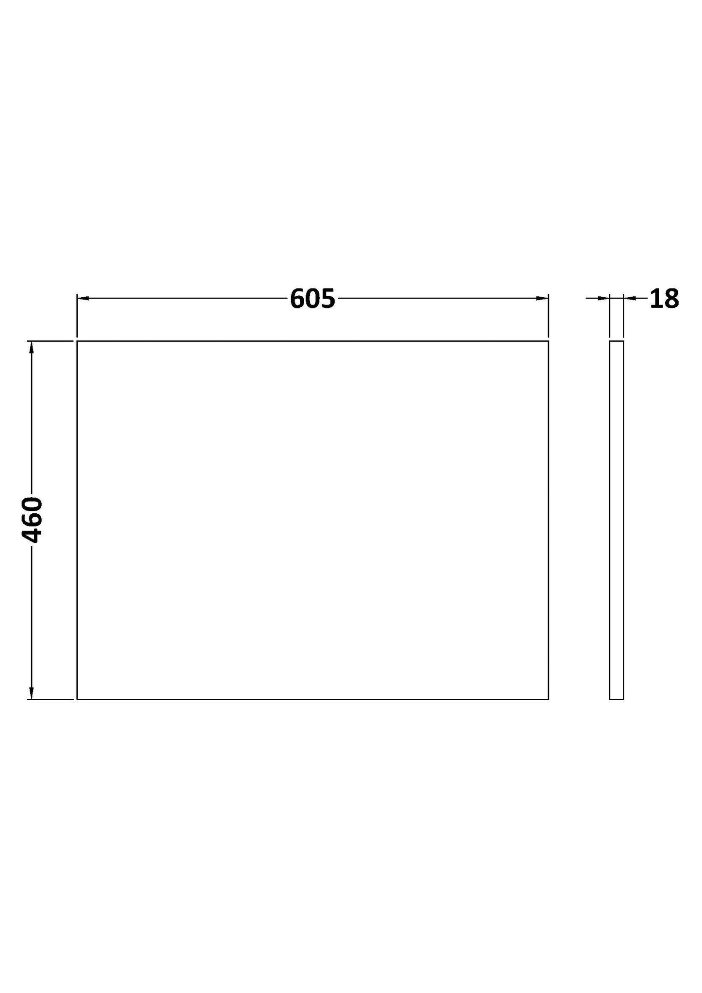 BC Designs 605x460mm Metallic Slate MFC Worktop