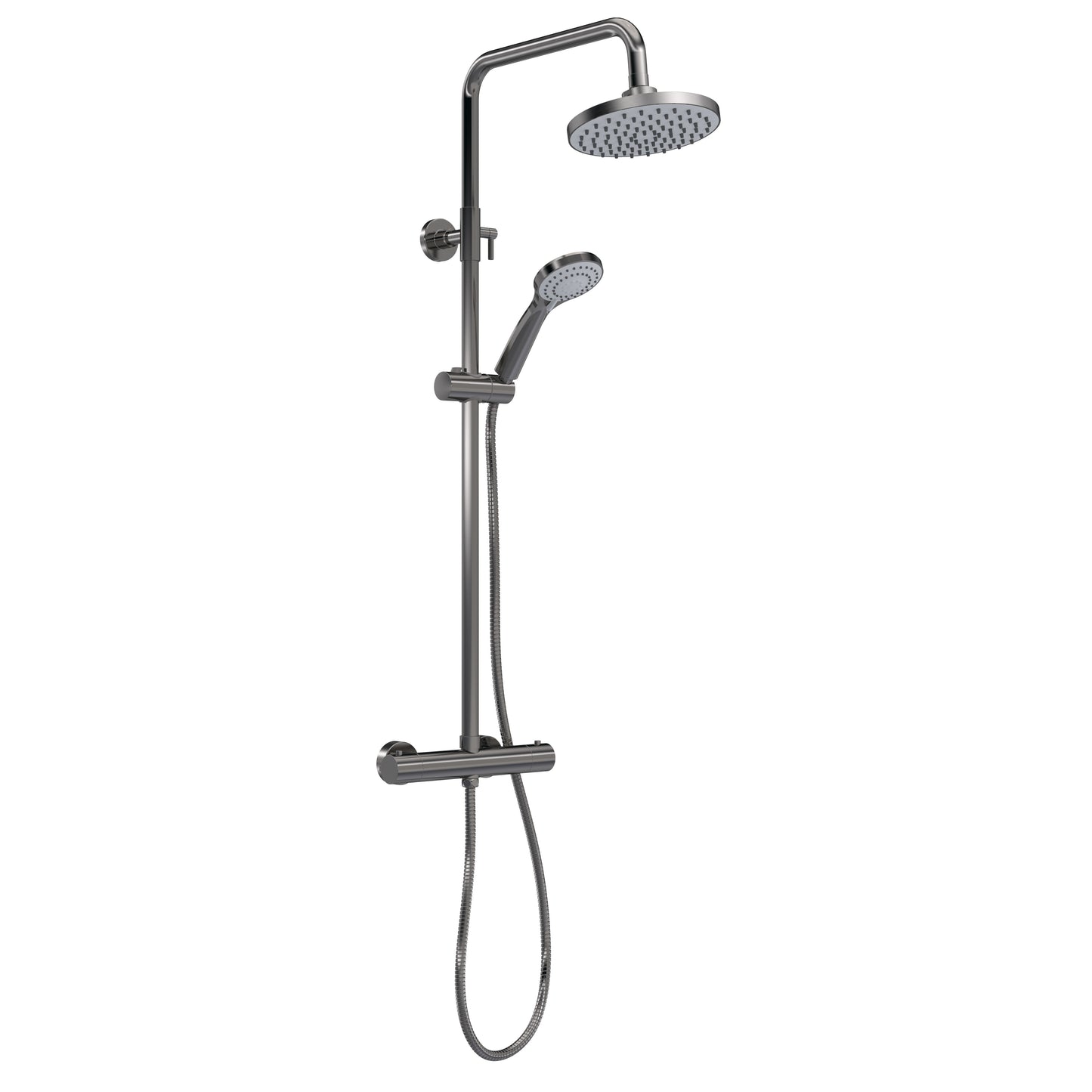 Consall Round Thermostatic Shower Kit with Bar Valve, Fixed Shower Head and Handset, Multiple Colours Available