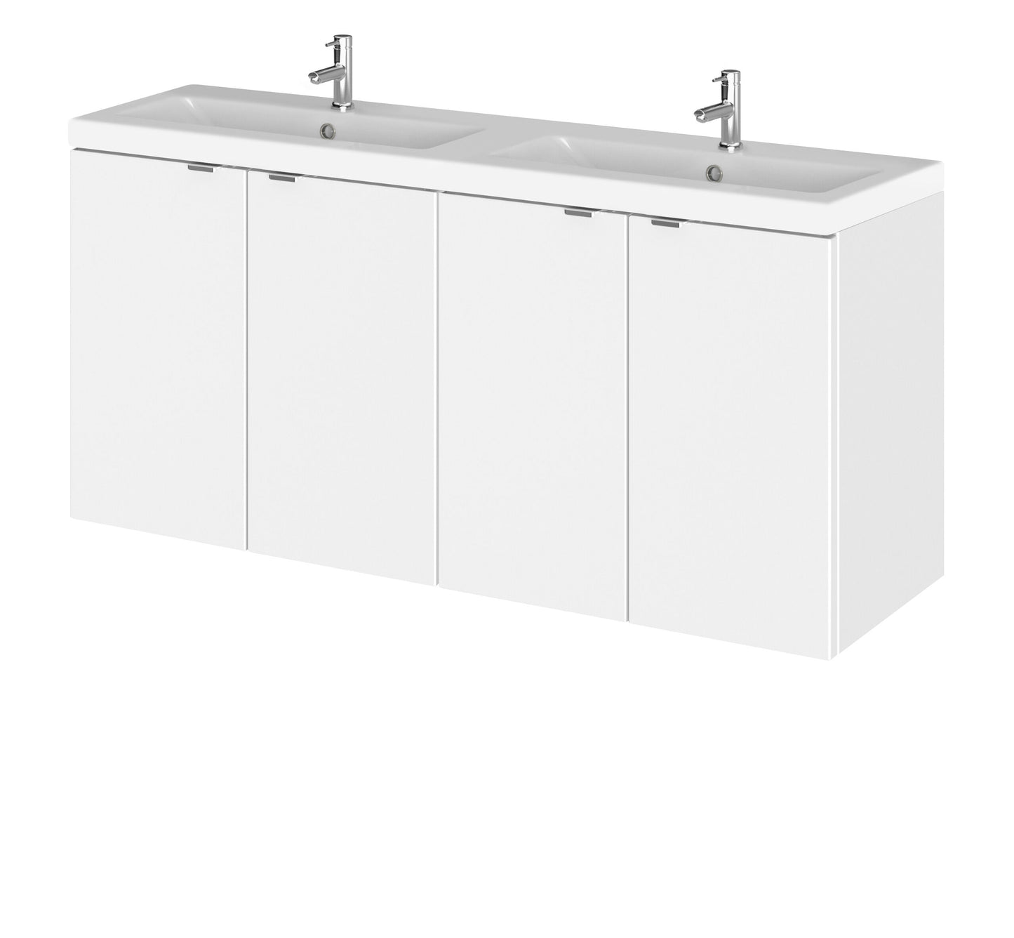 Hudson Reed Fusion 1200mm Wall Hung Vanity Unit With Twin Ceramic Basin