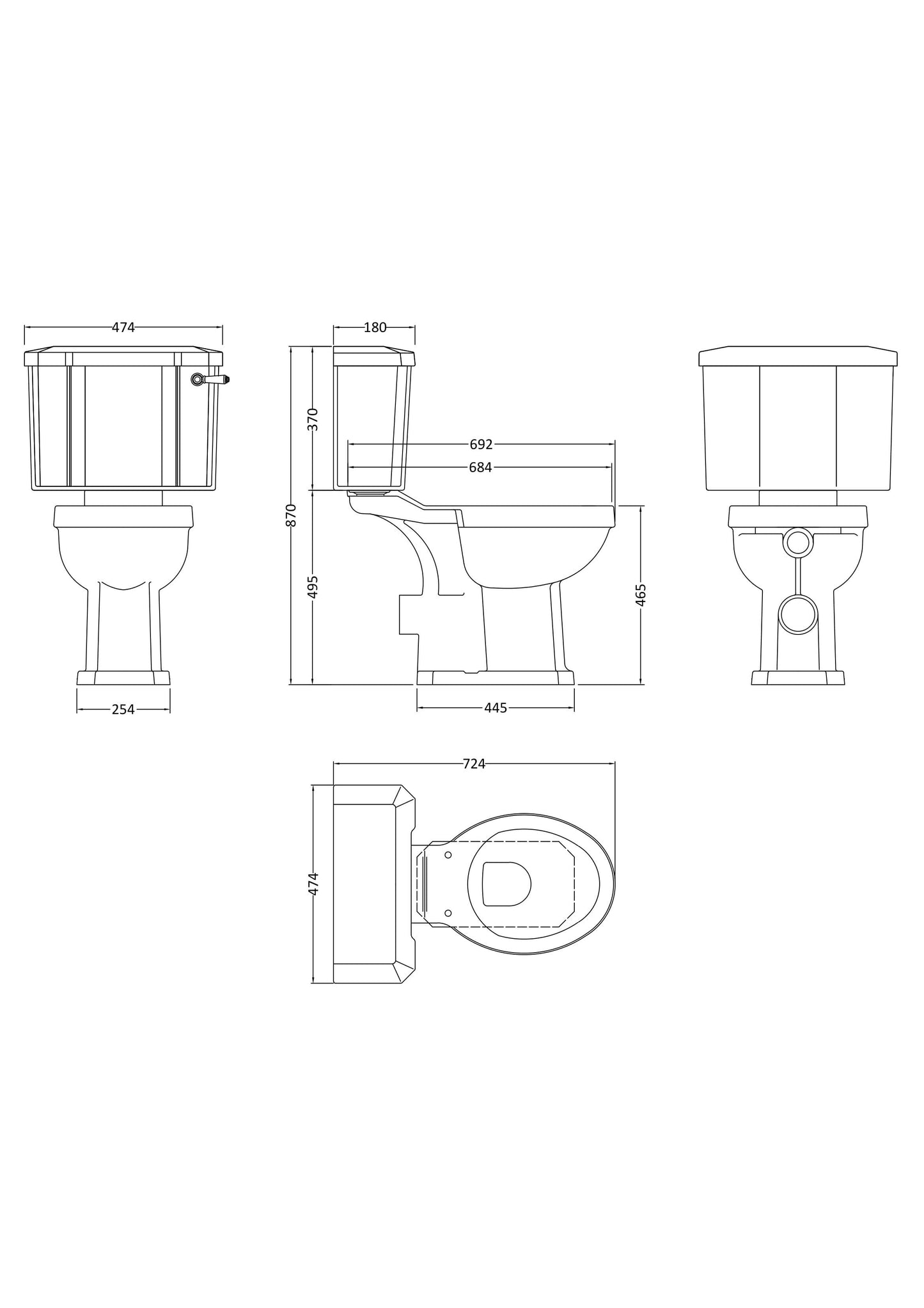 Hudson Reed Richmond Comfort Height Close Coupled Toilet Including Cistern