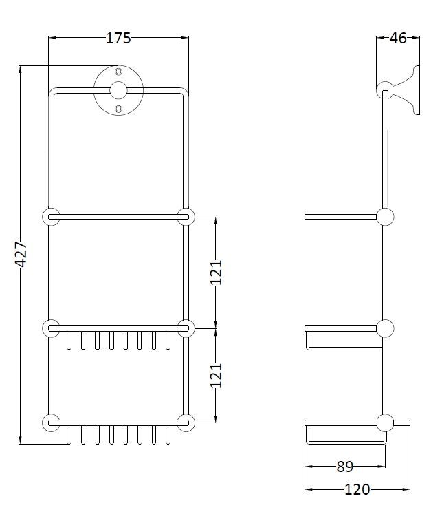 BC Sanitan Victrion Nickel 3 Tier Shower Tidy