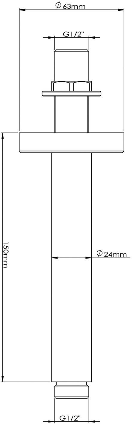 BC Sanitan Victrion Chrome Ceiling Mounted Shower Arm