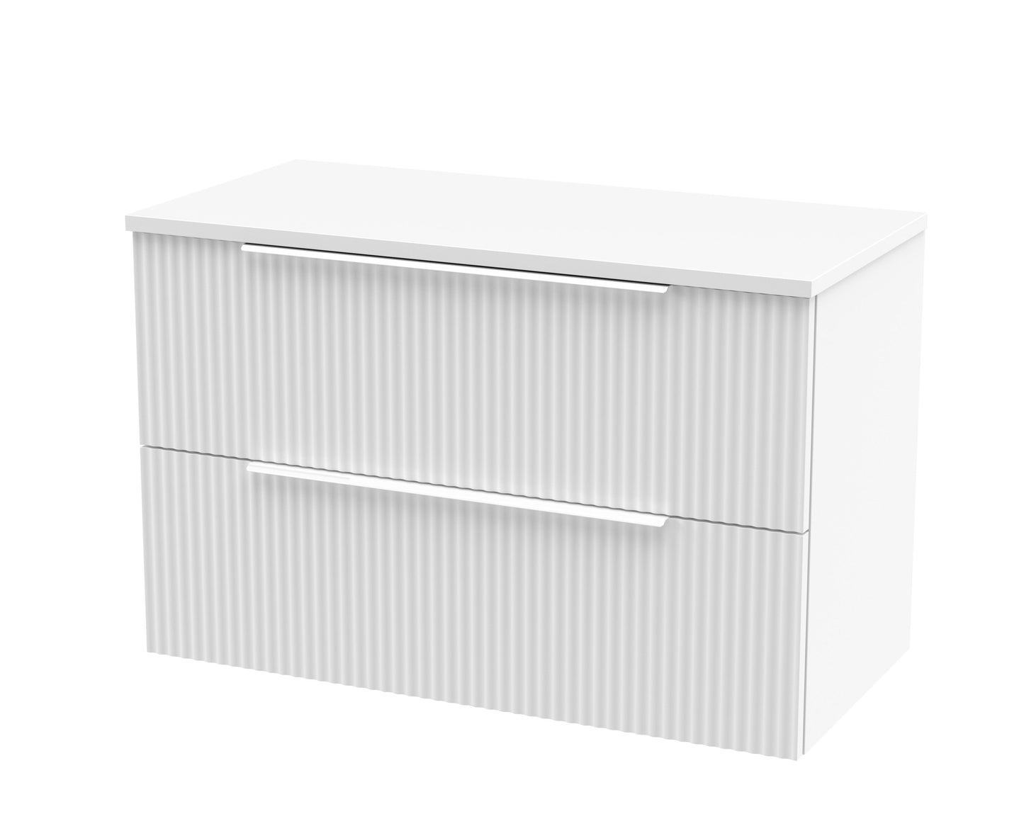Hudson Reed Fluted 800mm Wall Hung 2-Drawer Vanity With Worktop