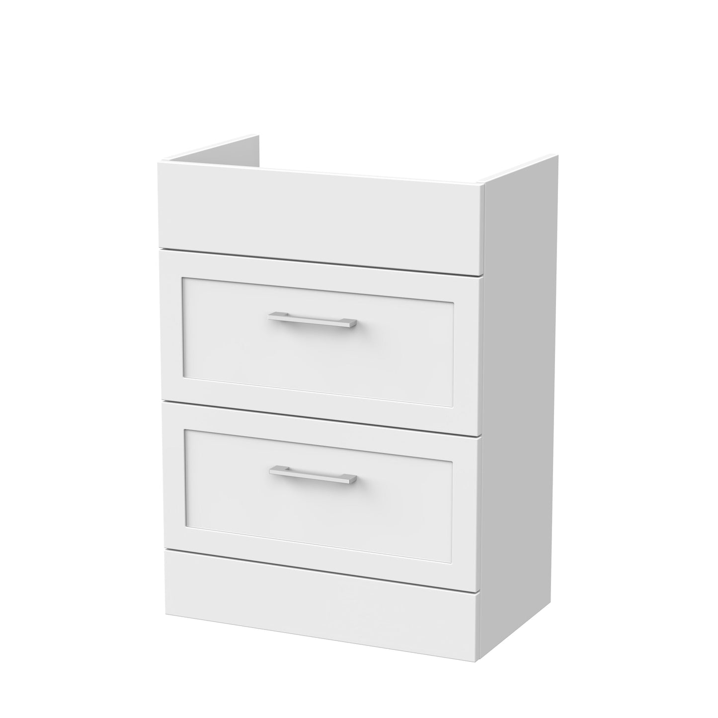 Nuie Lux Fable 300mm 2 Drawer Matt White Floor Standing Cabinet
