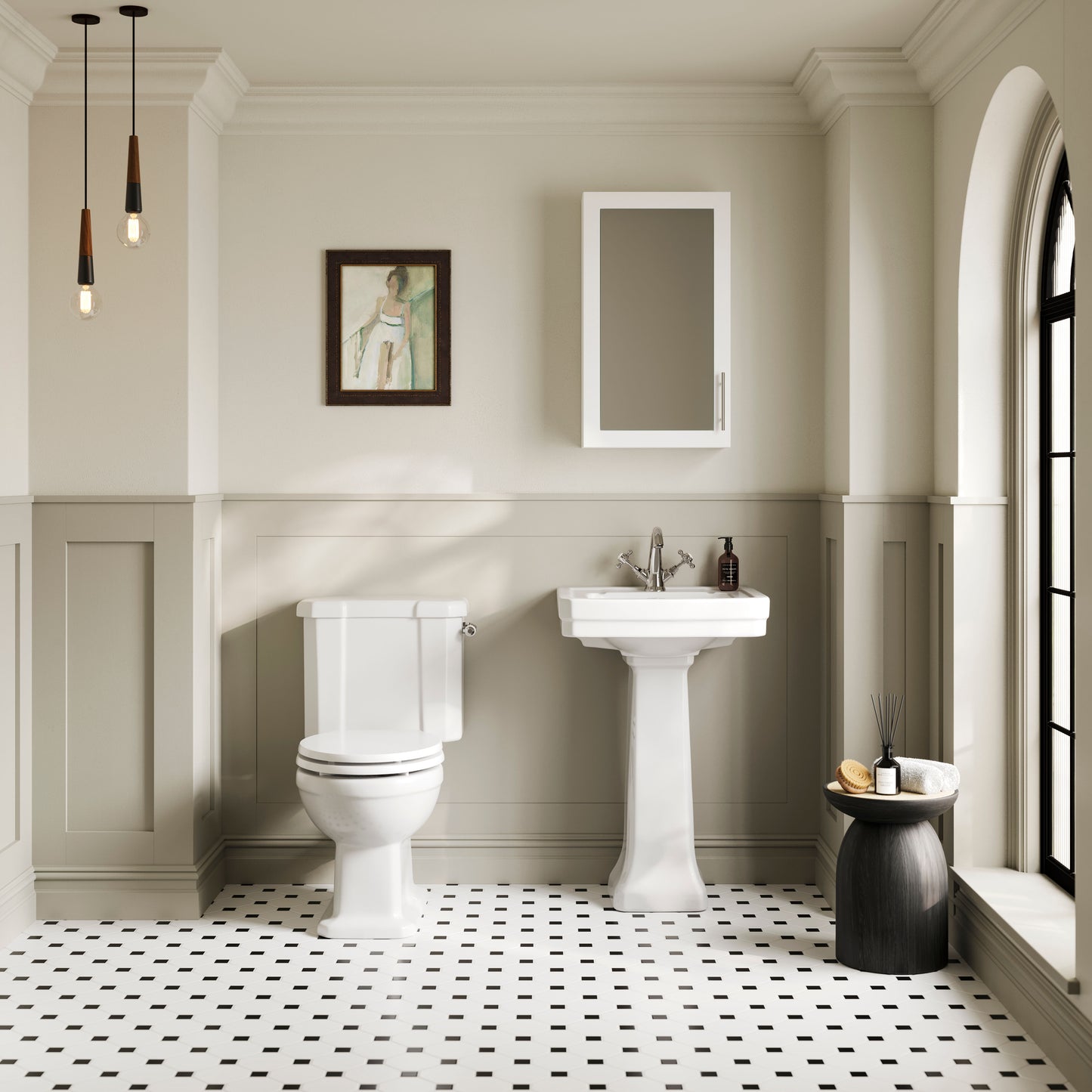 Nuie Lux Fable 400mm 1 Door Matt White Wall Hung Cabinet