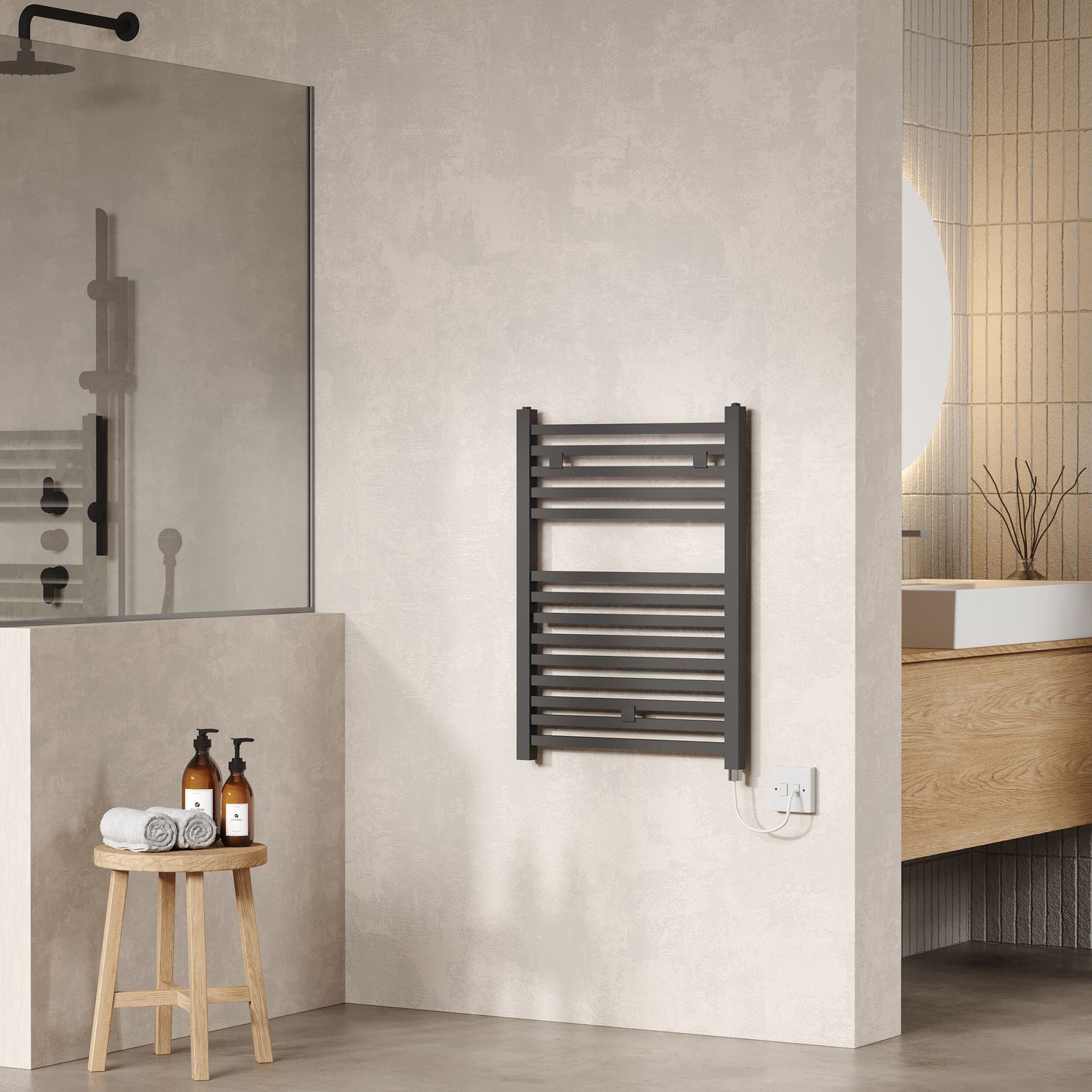 Hudson Reed Eton 690mm x 500mm Anthracite Vertical Single Panel Radiator