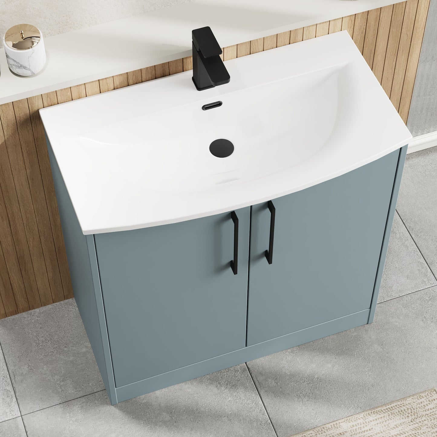 Hudson Reed Juno 800mm Floor Standing 2-Door Vanity Unit with 1 Tap Hole Basin