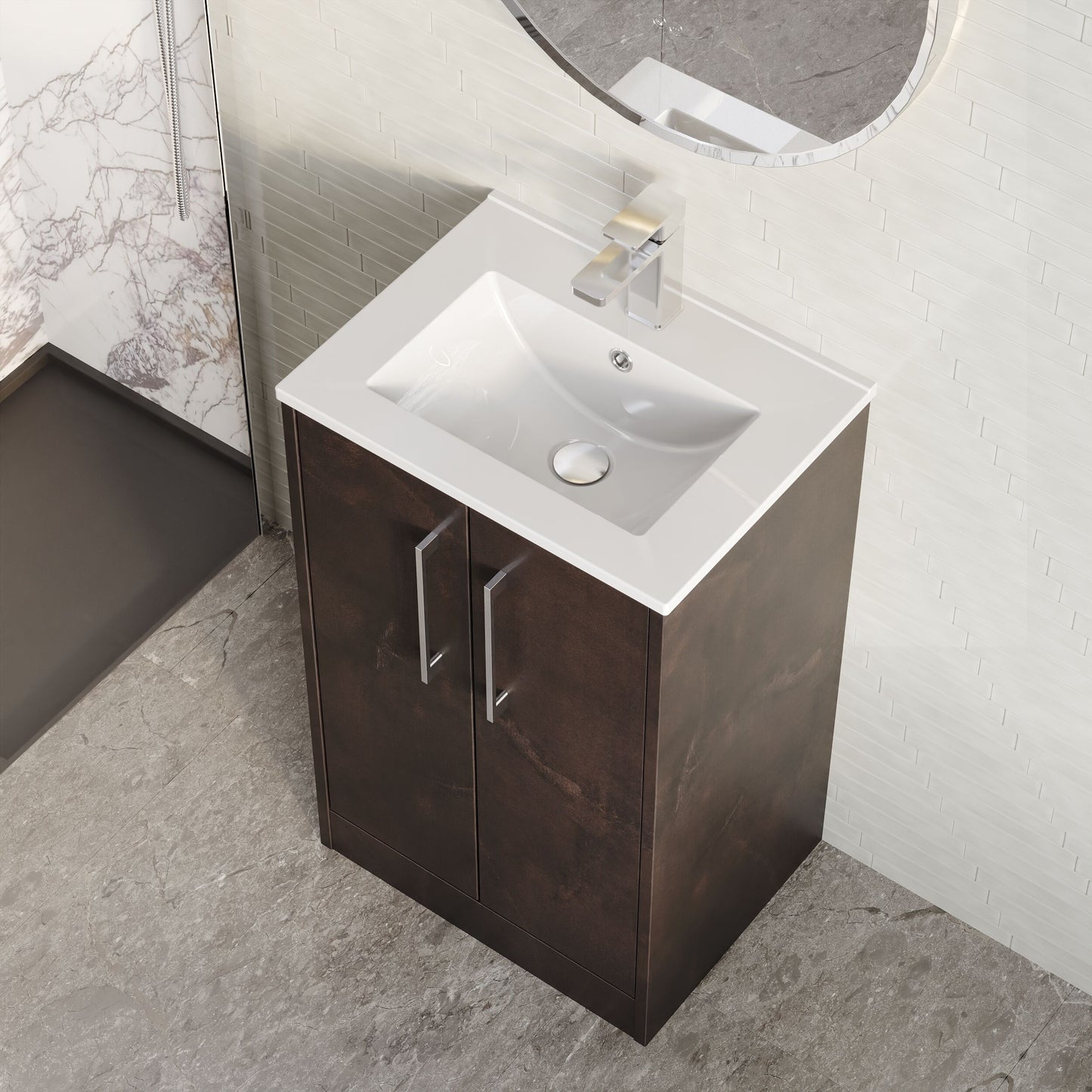 Hudson Reed Juno 500mm Floor Standing 2 Door Vanity Unit With Basin