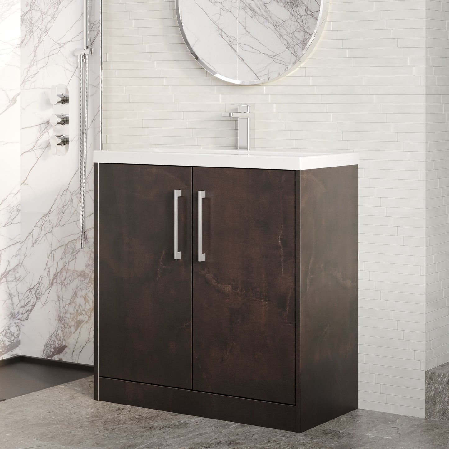 Hudson Reed Juno 800mm Floor Standing 2 Door Vanity Unit with Basin