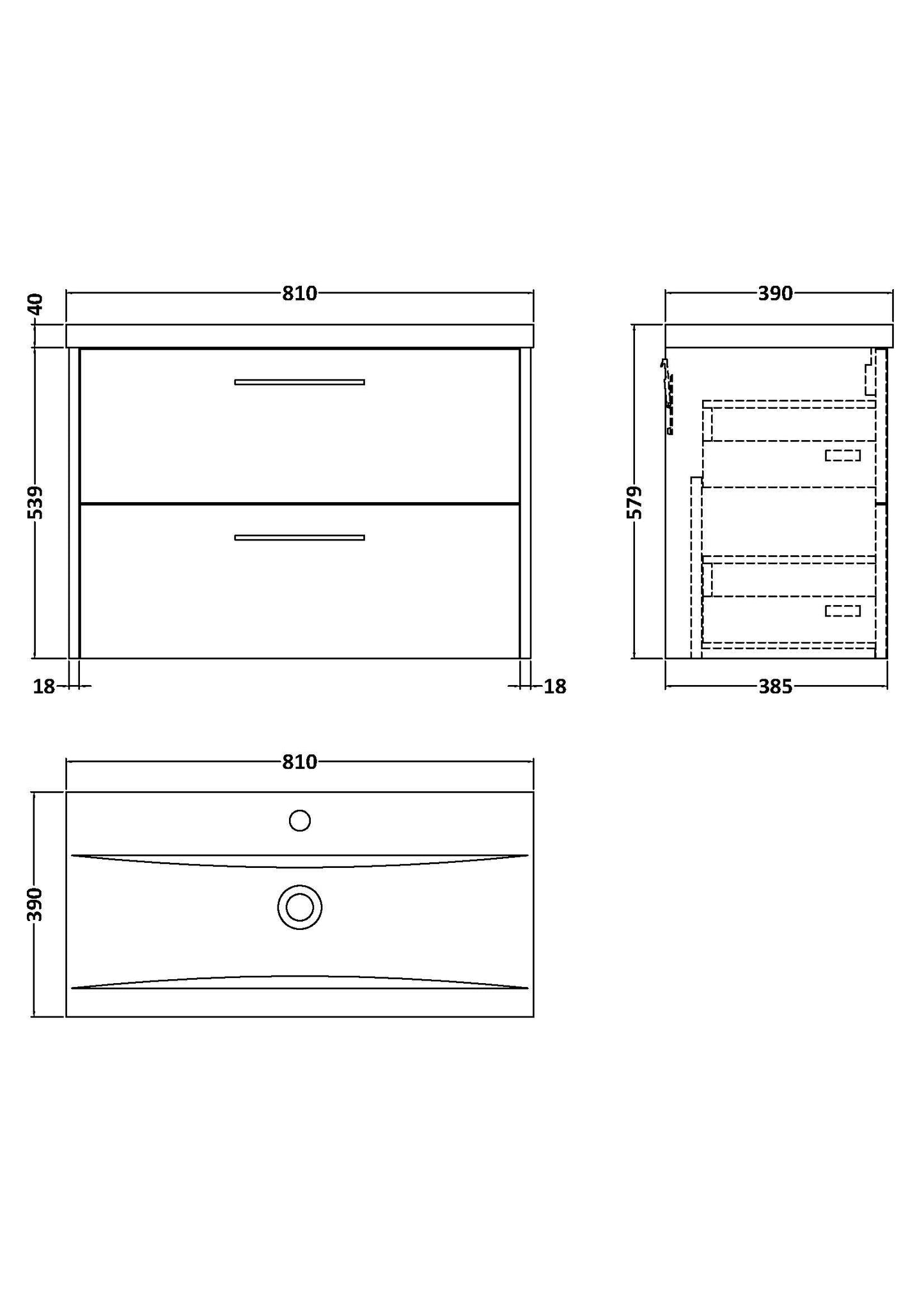 Hudson Reed Juno 800mm Metallic Slate Wall Hung Vanity Unit With Basin