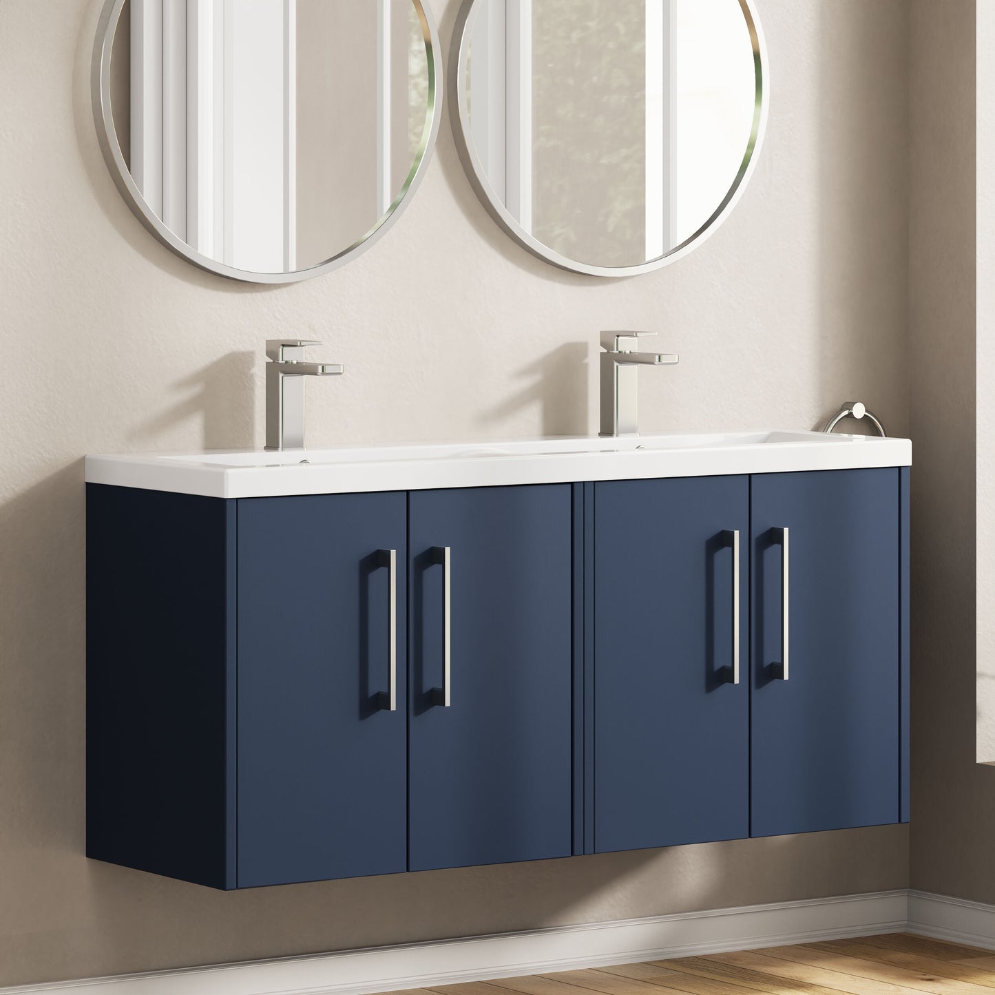 Hudson Reed Juno 1200mm Wall Hung 4-Door Vanity Unit with Double Basin