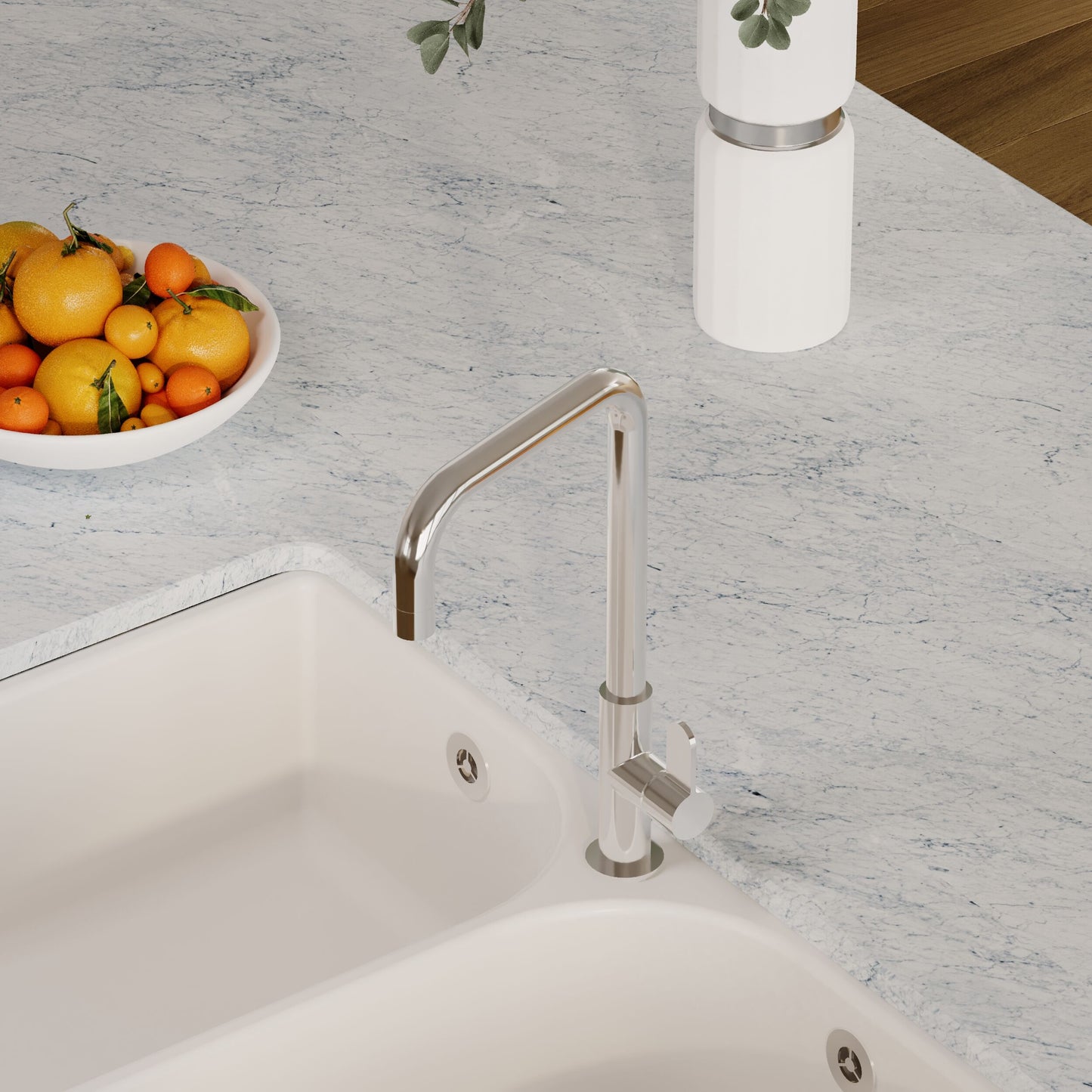 Kitchen Taps Kosi Mono Basin Single Lever Square Basin Tap & Rinser