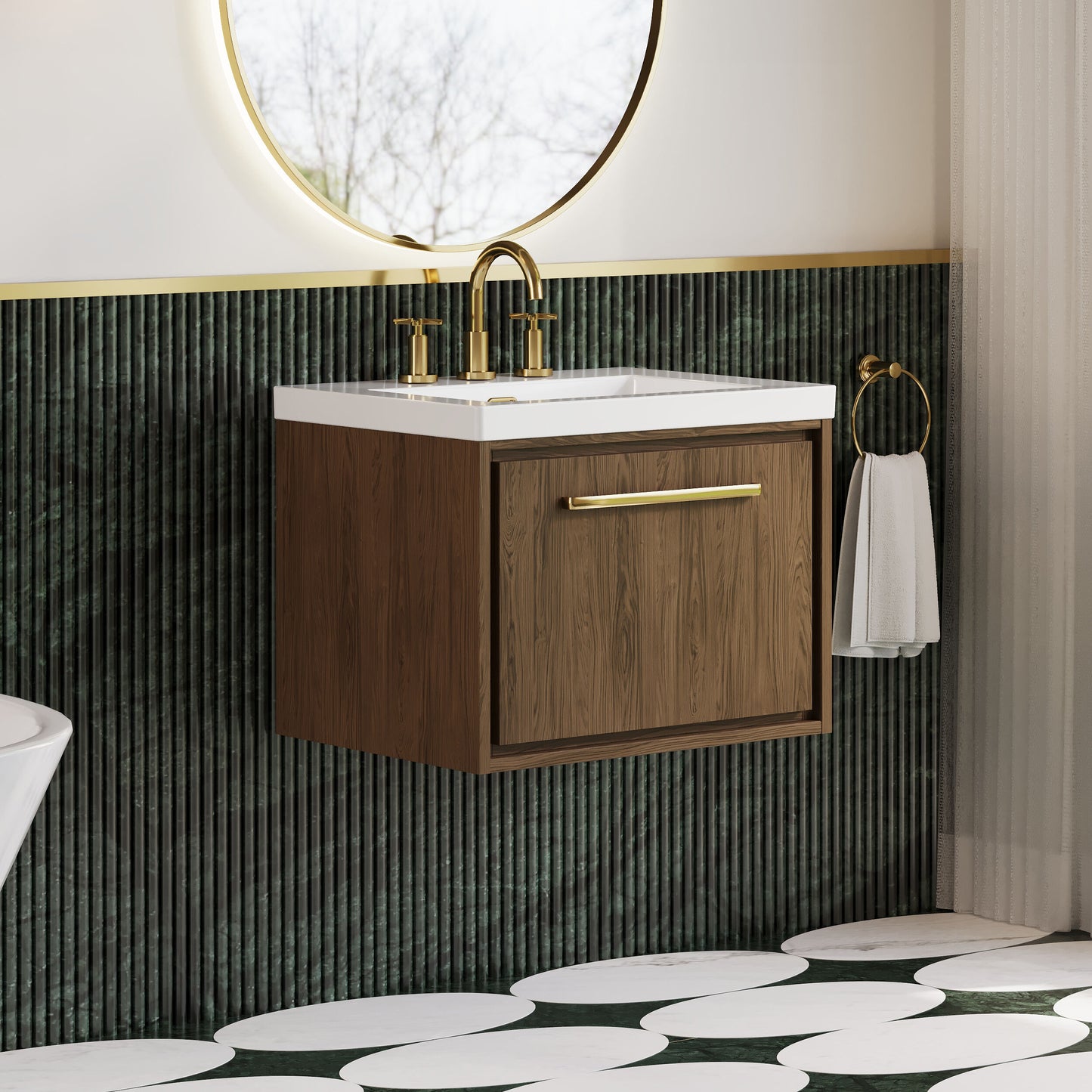 Lille 600mm Wall Hung Single Drawer Vanity with Basin - 3 Tap Hole