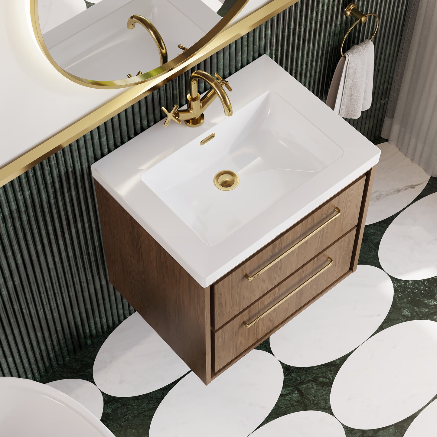 Lille 600mm Wall Hung 2-Drawer Vanity with Basin - 1 Tap Hole