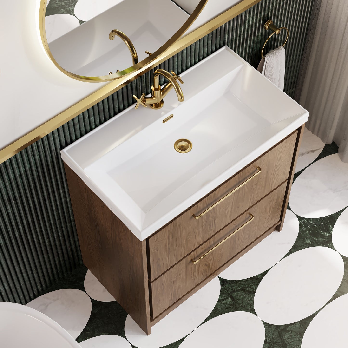 Lille 800mm Floor Standing 2-Drawer Vanity with Basin - 1 Tap Hole