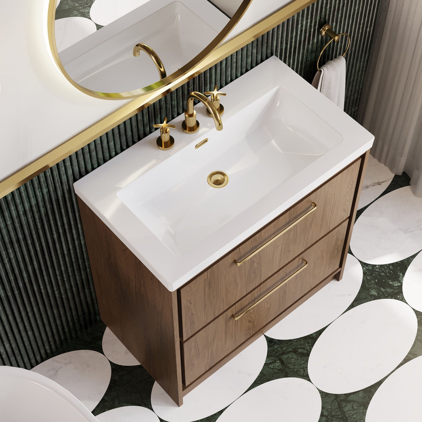 Lille 800mm Floor Standing 2-Drawer Vanity with Basin - 3 Tap Hole