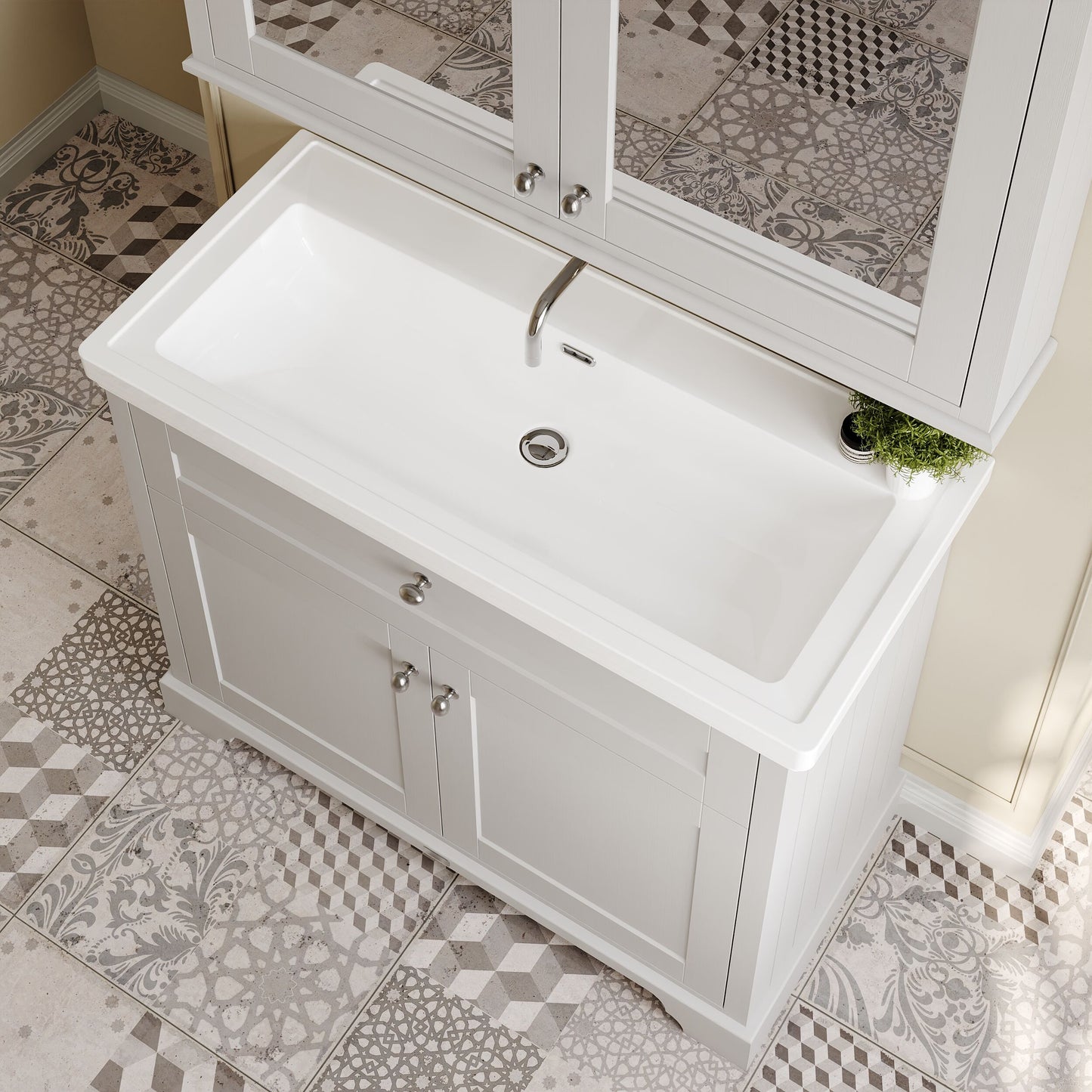 Old London 1000mm 2-Door Unit & Classic Fireclay Basin 0TH
