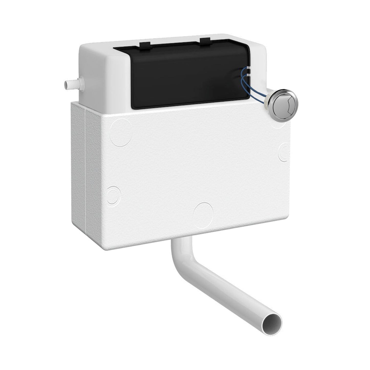 Nuie Lux White Dual Flush Pneumatic Side Inlet Concealed Cistern with Shroud