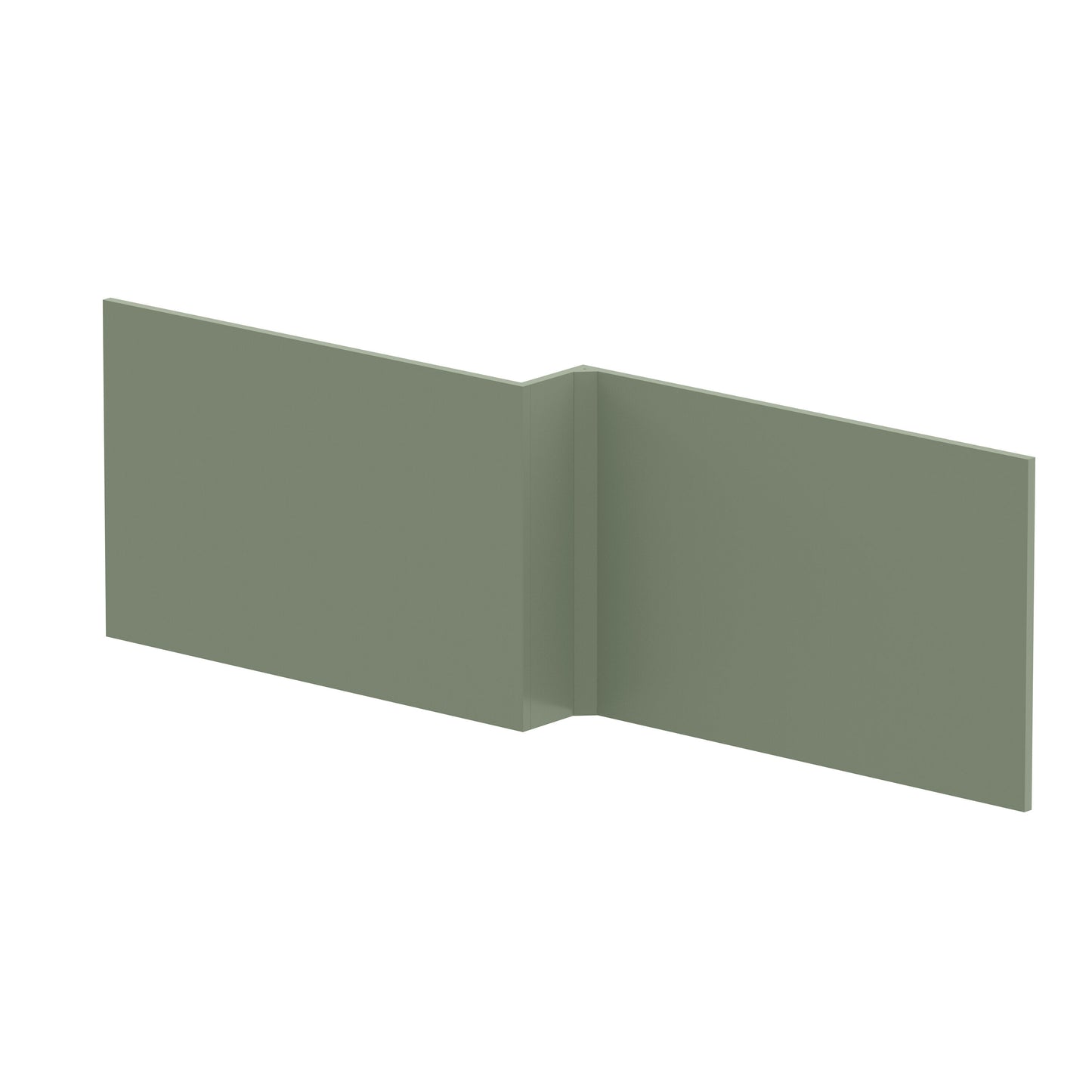 Nuie 1700mm L-Shape Square Satin Green MDF Matt Shower Bath Front Panel