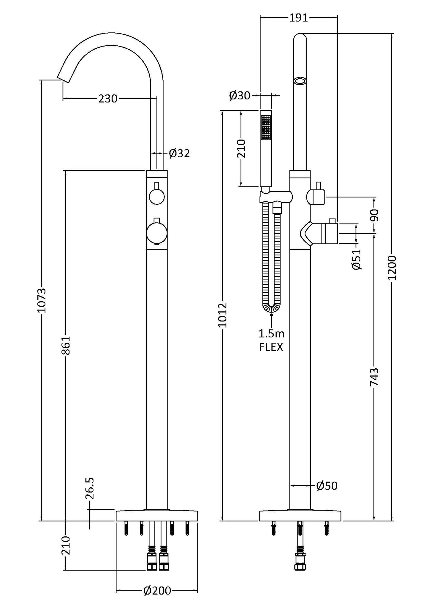 Floor Standing Bath Shower Mixers Floor Standing Bath Shower Mixer