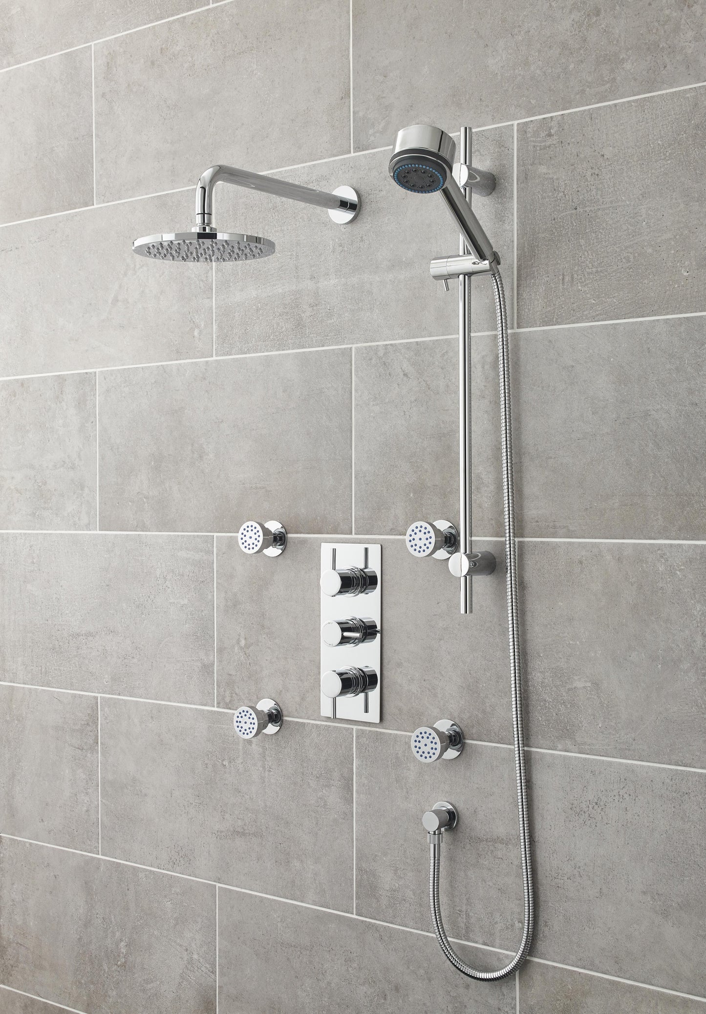 Round Showers Triple Thermostatic Shower Valve With Diverter