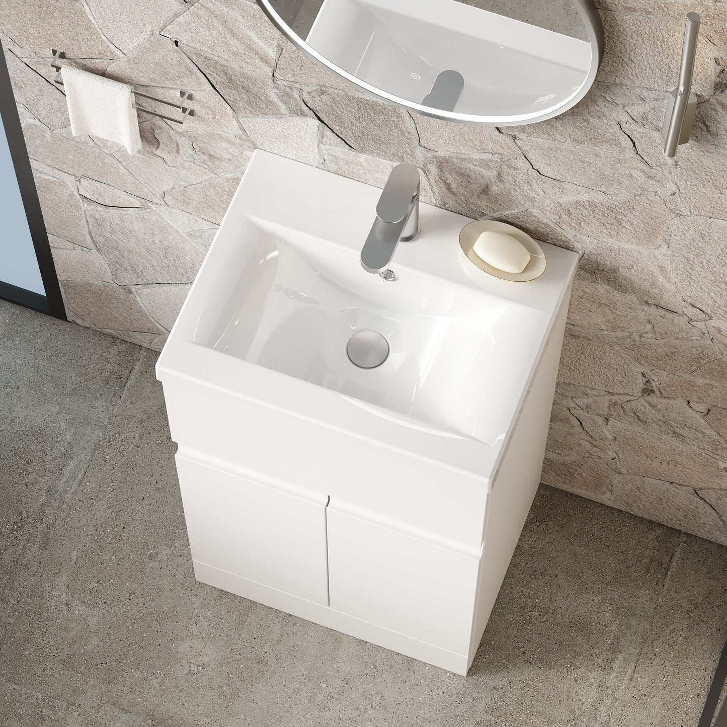 Urban Floor Standing 2 Door 1 Drawer Vanity Unit 500mm