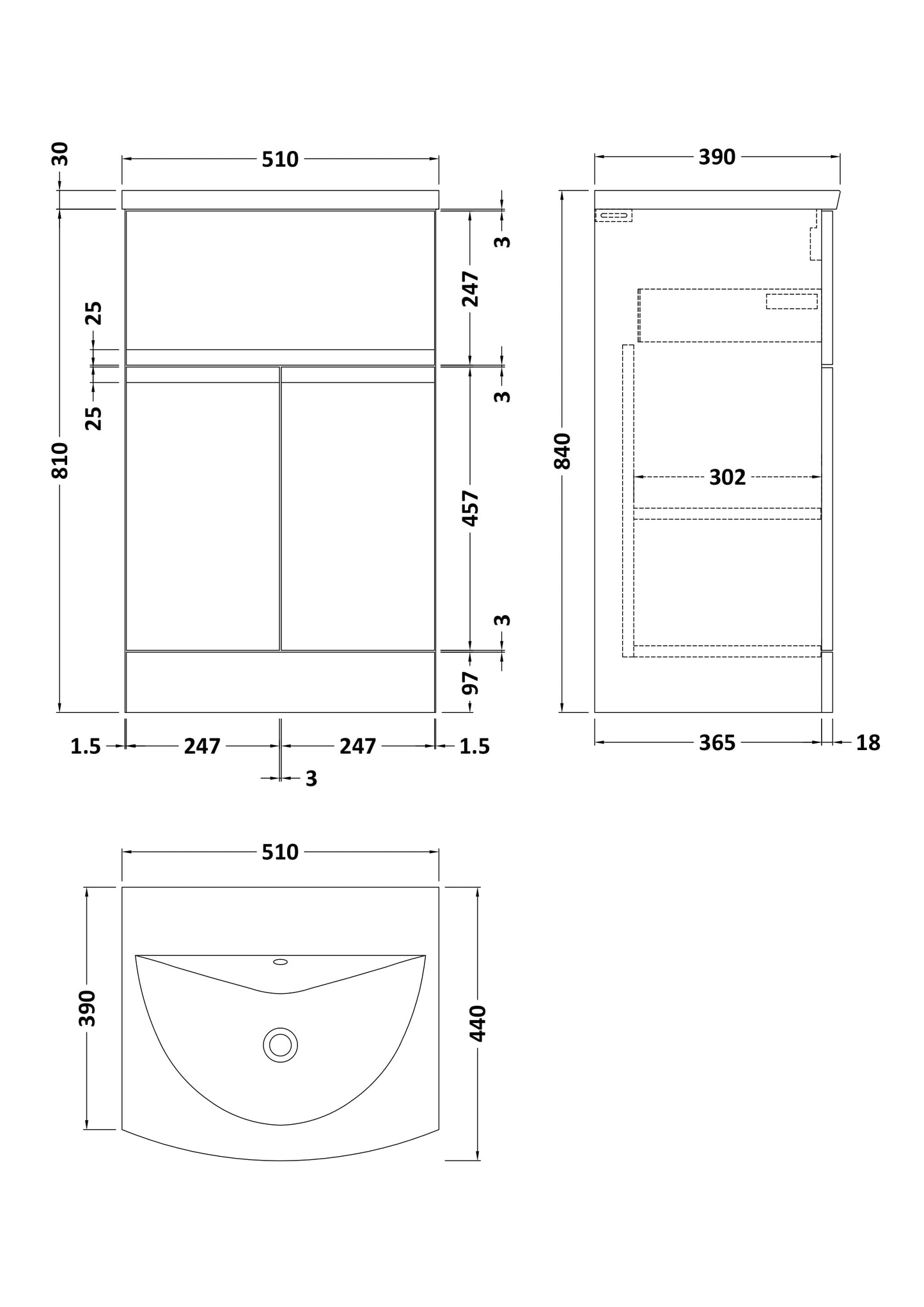 Hudson Reed Urban 510mm Satin Grey Floor Standing Vanity Unit with Basin
