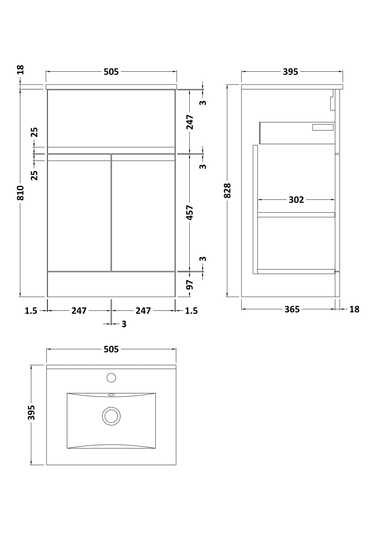 Hudson Reed Urban 505mm Satin Blue Floor Standing Vanity Unit With Basin