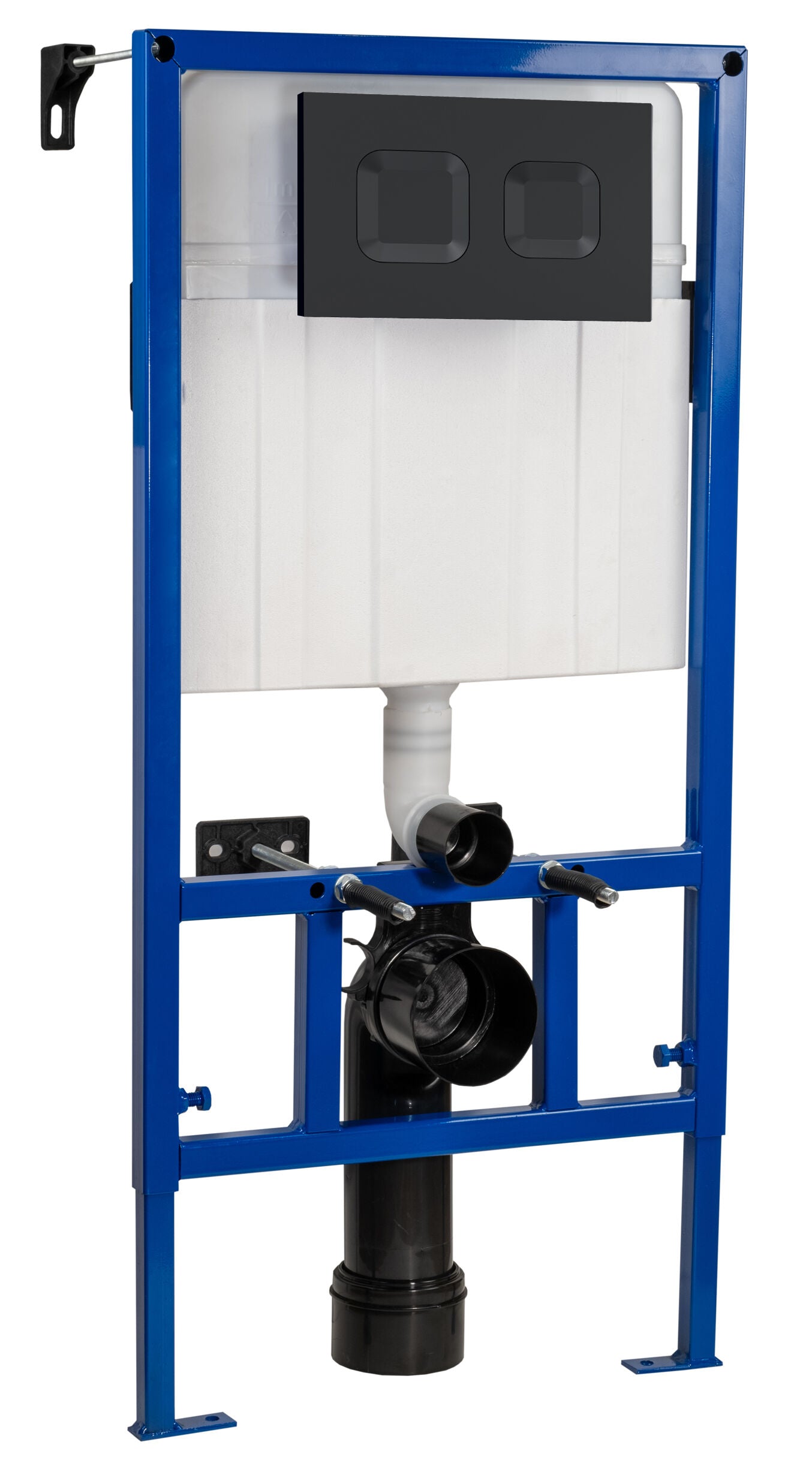 Hudson Reed Mid-Height Dual Flush Concealed Cistern Frame WithSquare Black Dual Flush Button