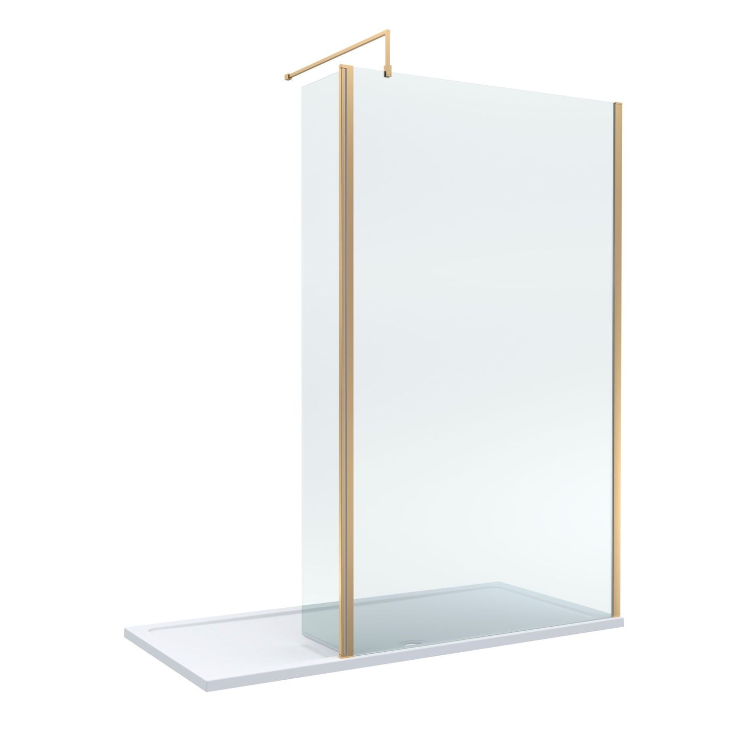 Nuie 1200mm Framed Walk-In Wetroom Return Screen With Tray