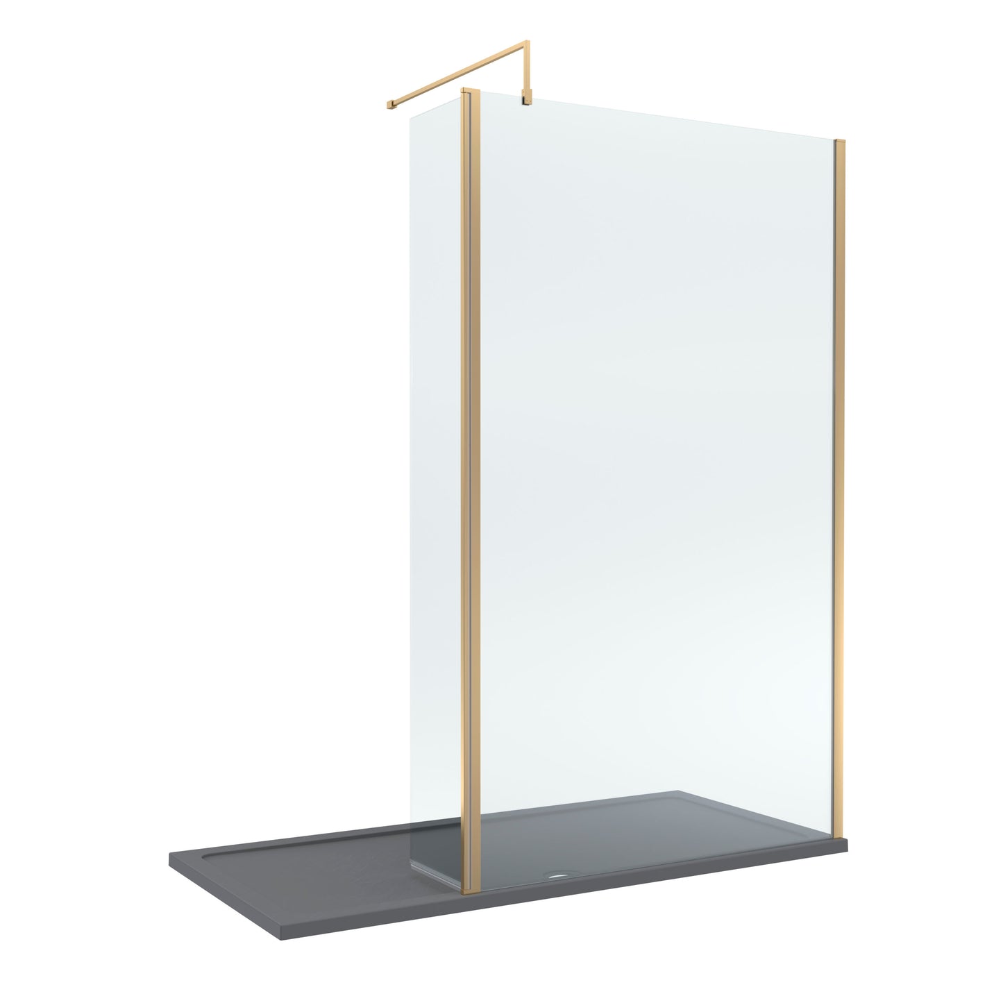 Nuie 1200mm Framed Walk-In Wetroom Return Screen With Slate Grey Tray