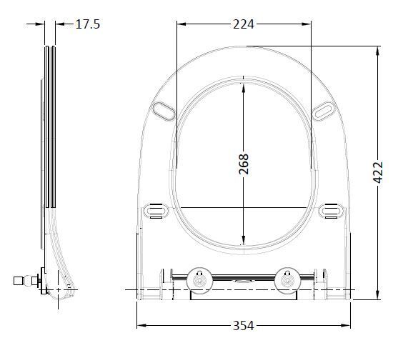 Nuie Round Soft Close Toilet Seat With Top Fix Hinge (Compatible Freya)
