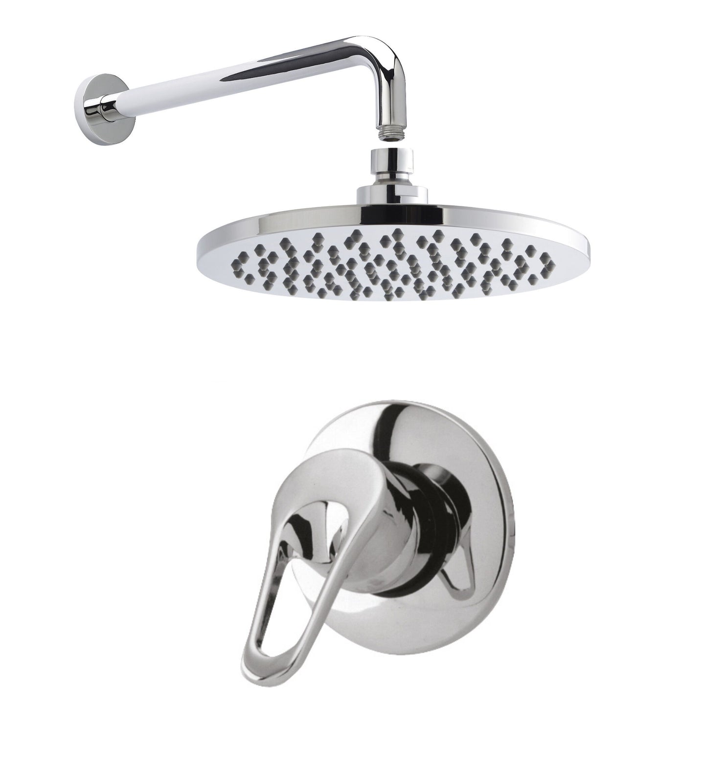 Nuie Round Concealed Manual Shower Kit With Fixed Head & Arm