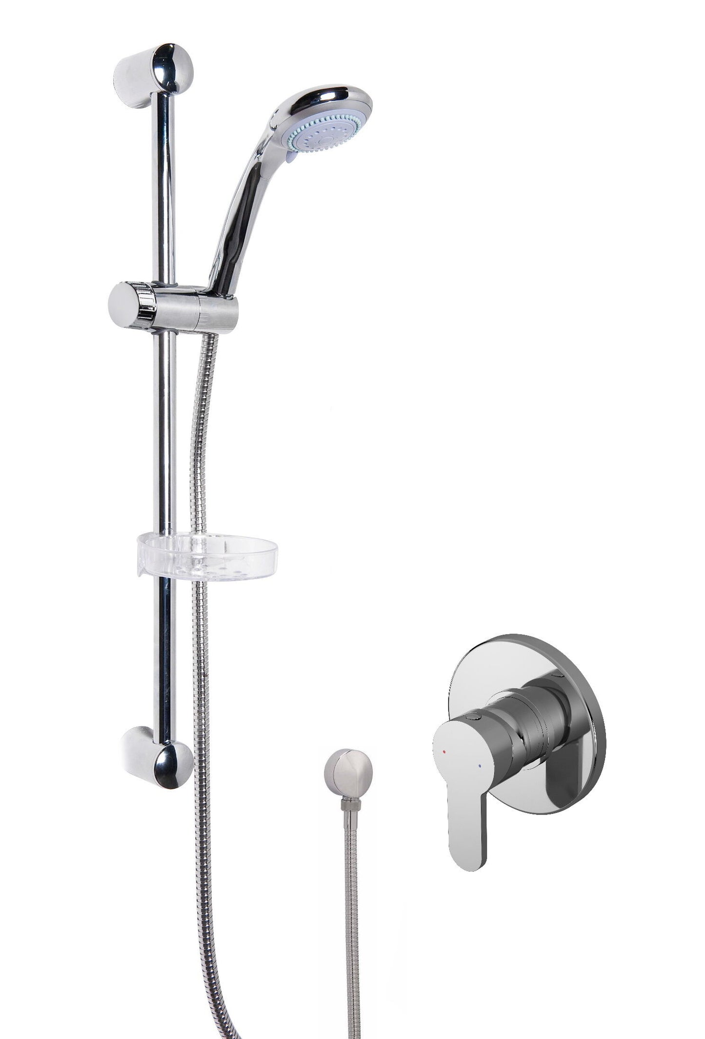 Nuie Concealed Manual Round Chrome Shower Kit With Outlet Elbow