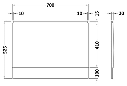 Nuie 700mm Acrylic End Bath Panel