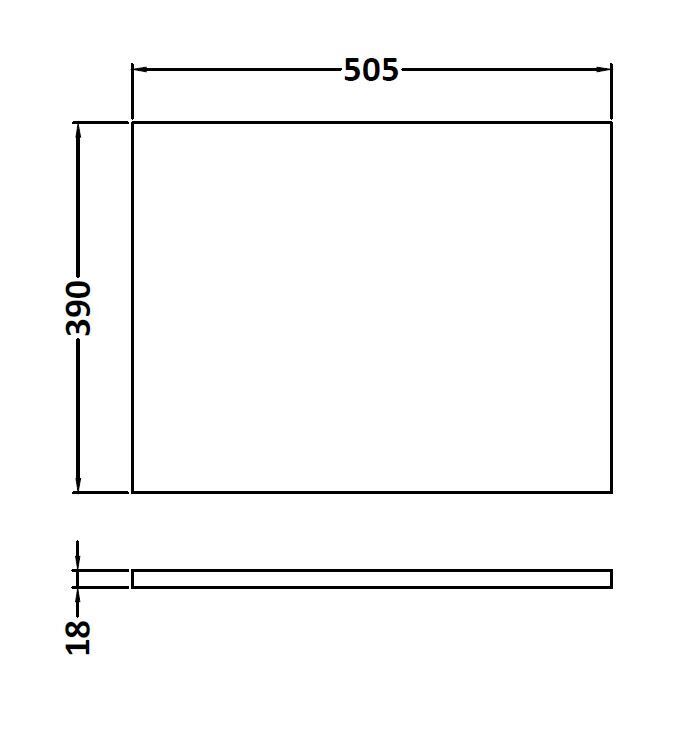 Nuie Athena Furniture 500mm Gloss Grey MDF Worktop