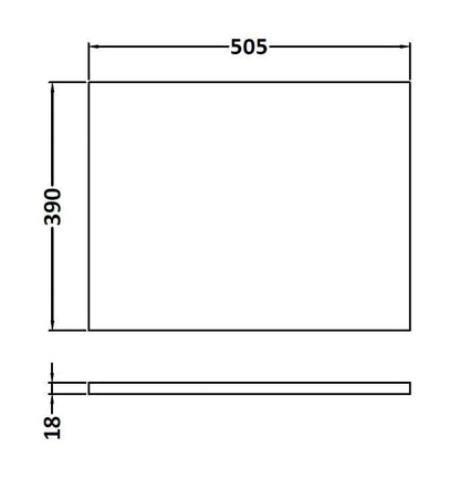 Nuie Athena Furniture 500mm Gloss Grey MDF Worktop