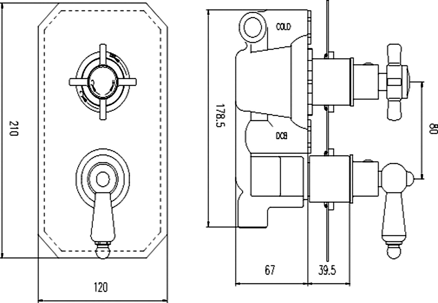 Edwardian Twin Thermostatic Shower Valve