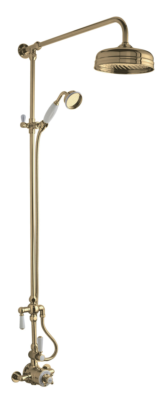 Hudson Reed Exposed Valve Sets Traditional Brushed Brass Wall Mounted Manual Shower Kit