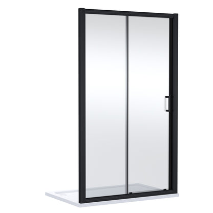 1200mm Sliding Shower Door - Matt Black