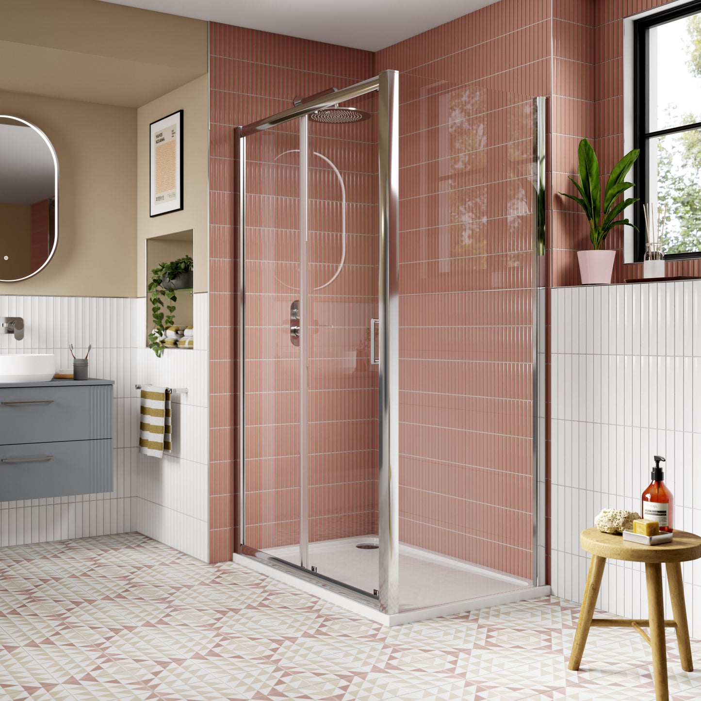 1400mm Sliding Shower Door - Chrome