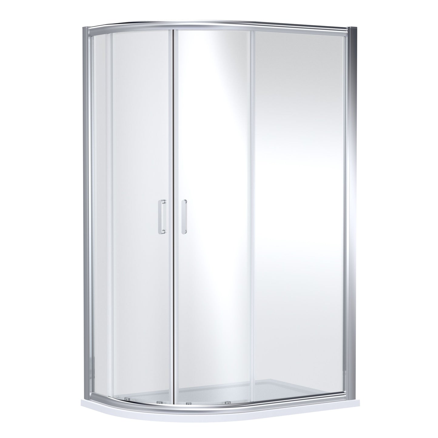 Nuie 1200mm x 800mm Chrome Offset Quadrant Shower Enclosure