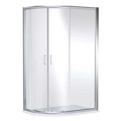 Nuie 1200mm x 800mm Chrome Offset Quadrant Shower Enclosure