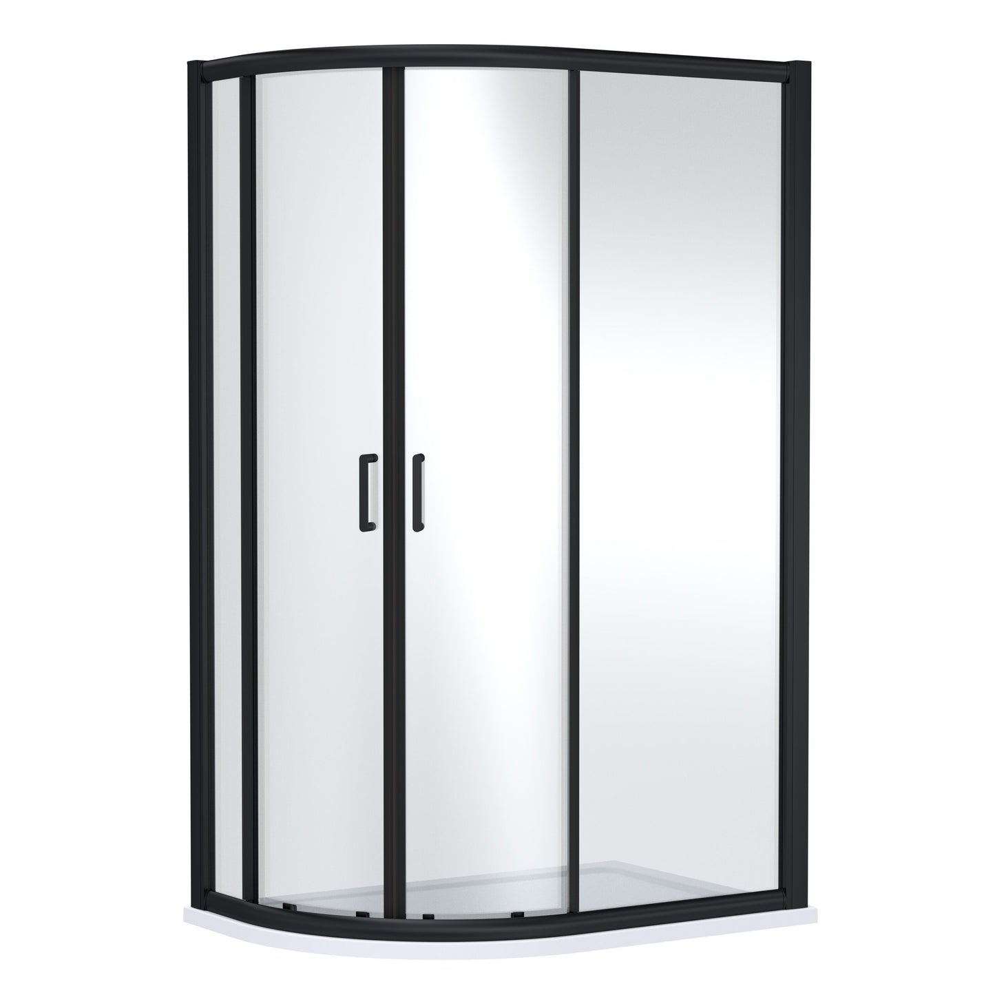 Nuie 1200mm x 800mm Matt Black Offset Quadrant Shower Enclosure