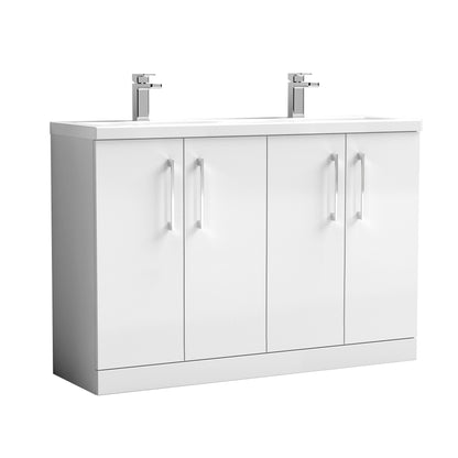 Nuie Arno 1200mm Floor Standing 4 Door Double Basin Vanity Unit