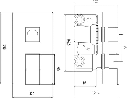 Art Twin Thermostatic Shower Valve