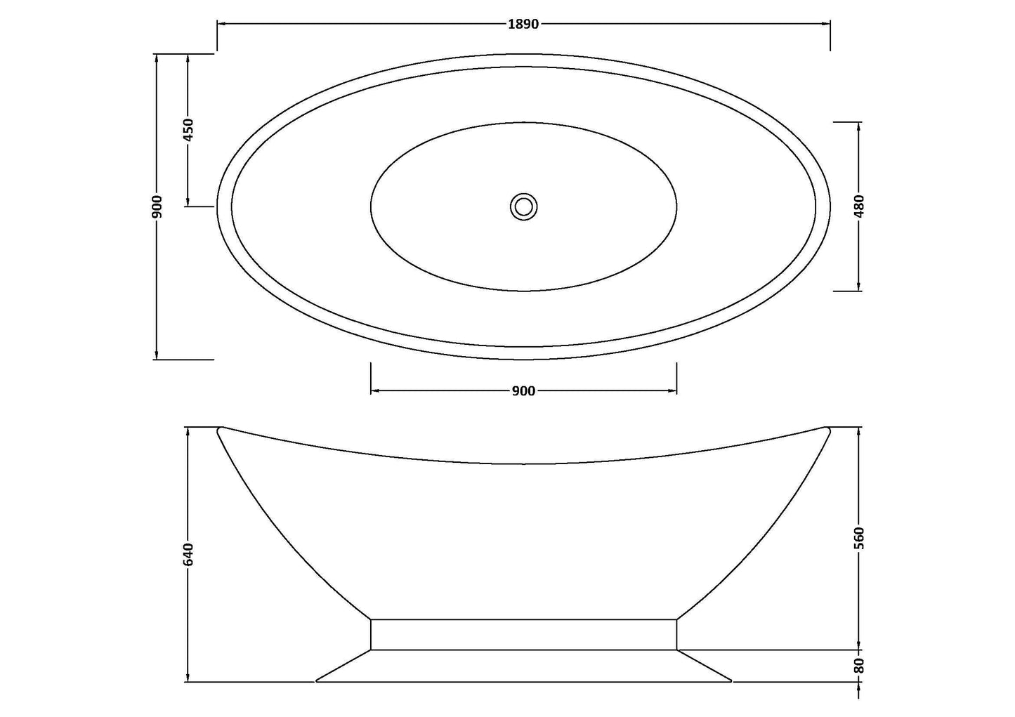 BC Designs Kurv 1890mm Light Fawn Freestanding Bath